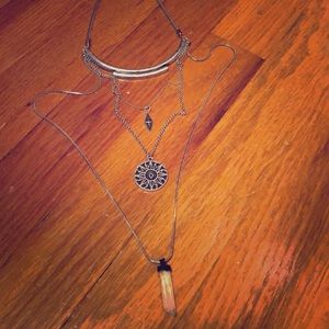 Layered silver tone Free People necklace
